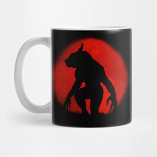 Werewolf and red full moon Mug